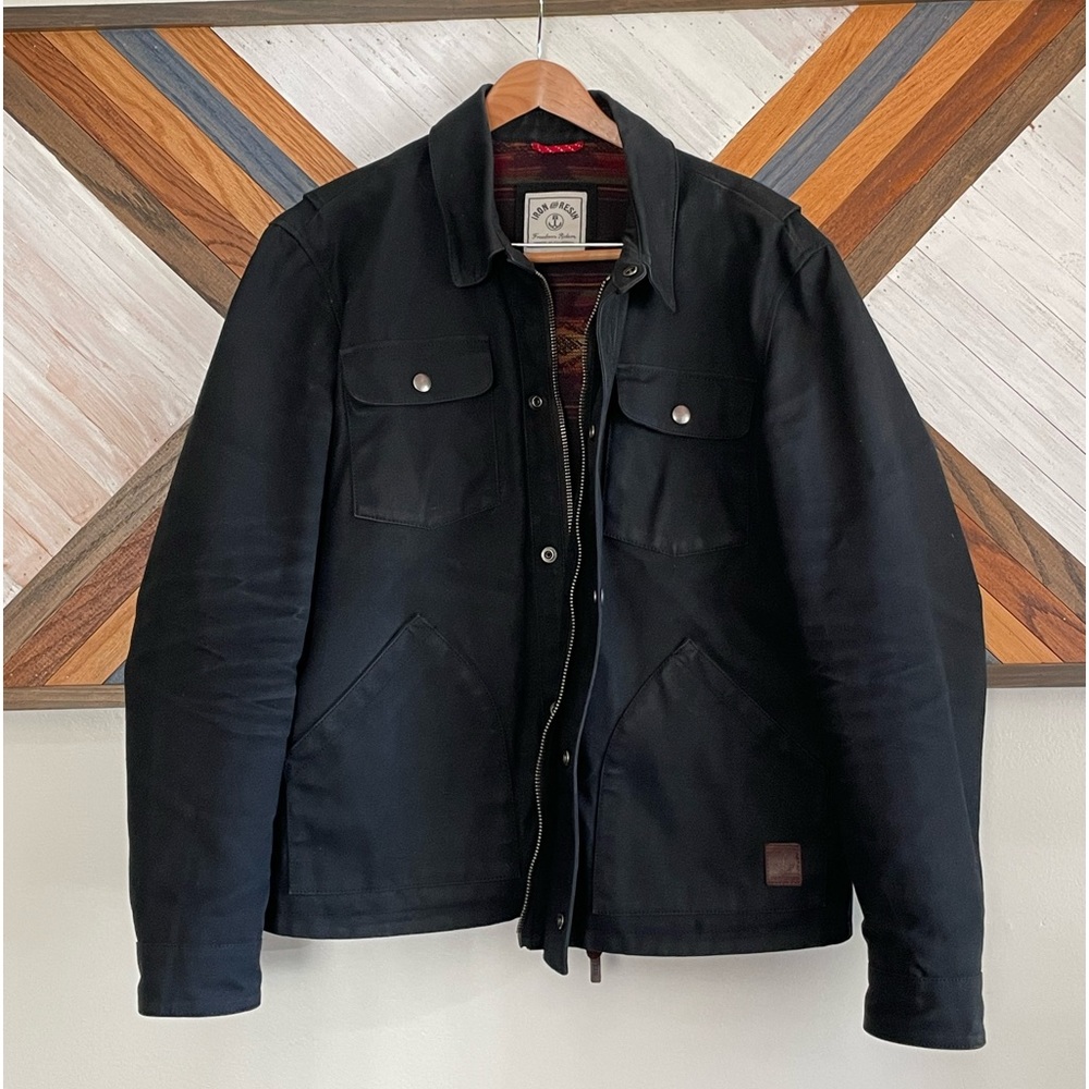 Iron and Resin Cruiser Jacket Waxed Black Canvas